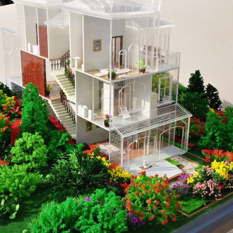 Sand table building model tree moss micro landscape decoration background green fake tree TC-90 pore Green