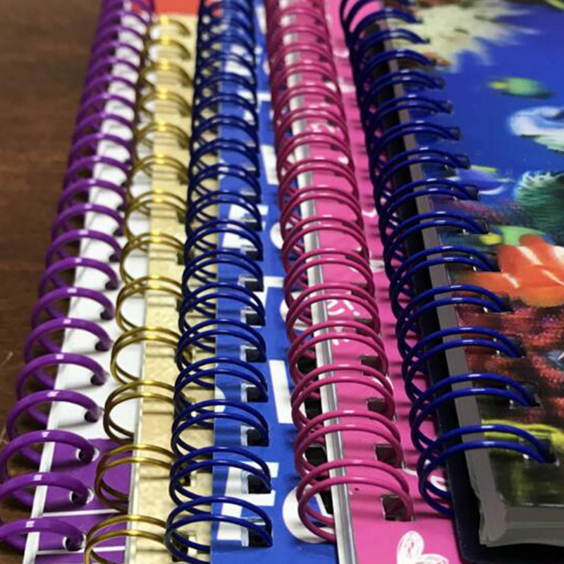 Factory Direct notebook double coil desk calendar ring calendar ring metal coated plastic coil color binding iron ring