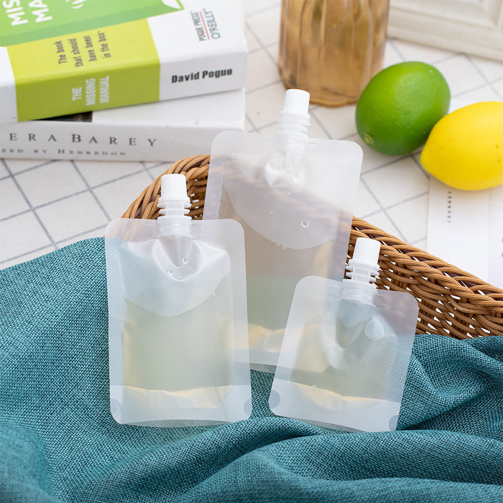 Frosted transparent self-standing nozzle bag traditional Chinese medicine soybean milk juice beverage packing sealed bag frosted coffee bag high temperature resistant