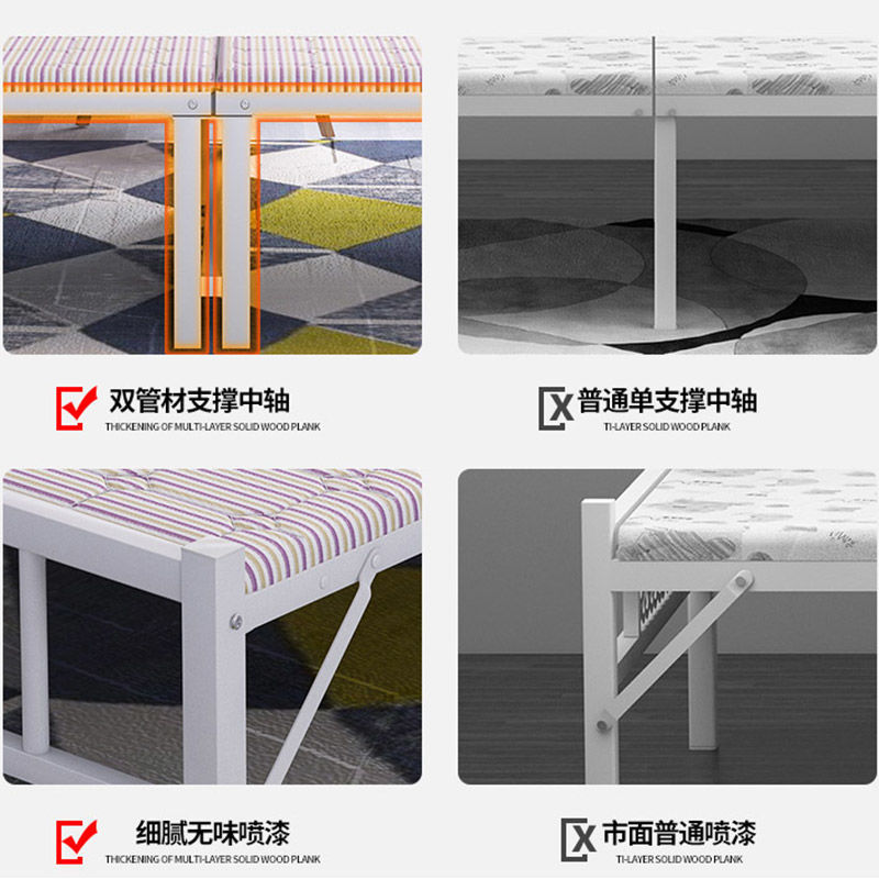 Lunch Break Foldableing Bed Single Bed Home Double Bed Office Lunch Break Bed Simple Bed Companion Bed Portable Hard Bed