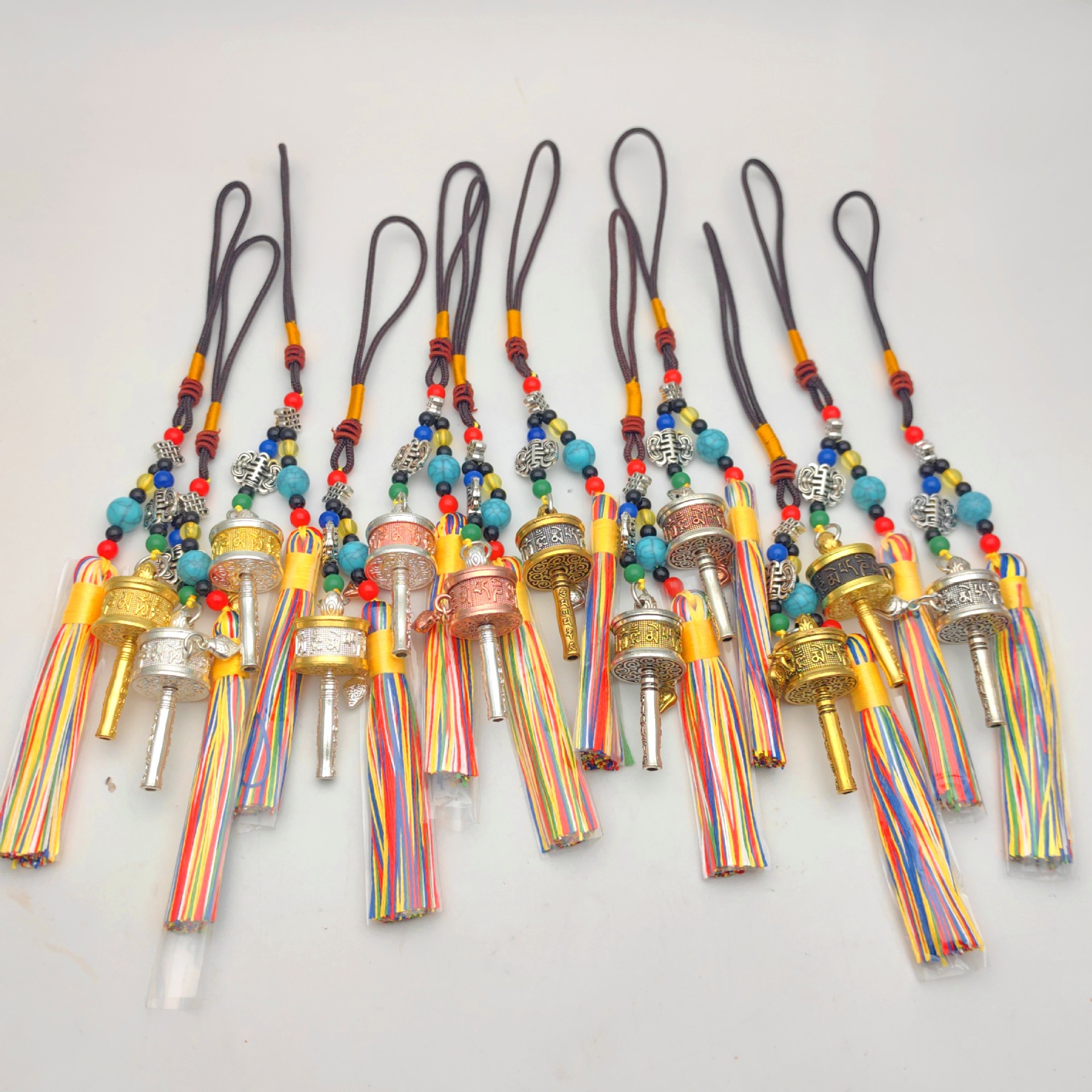 Ювелирные Изделия Тибета Шестизначная Мантра Молитвенная Трубка Багажный Бирка Подвеска для Авто Молитвенная Трубка Кистевой Брелок Аксессуары