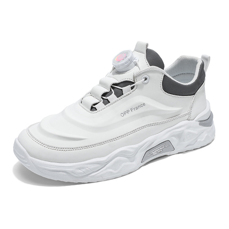 Men's Shoes Autumn 2024 New Fashionable All-match Men's Swivel Button Sports Casual Height-increasing Leather Dad Trendy Shoes