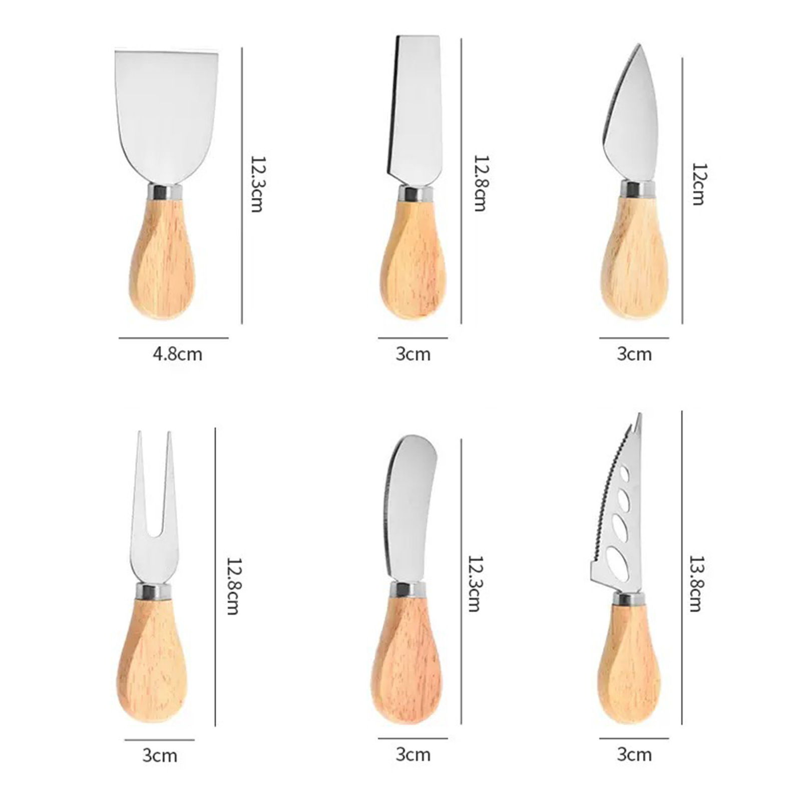 Spot Wholesale Cheese Knife Stainless Steel Cheese Knife Set Baking Tools Butter Knife Butter Pizza Knife Four-Piece Set