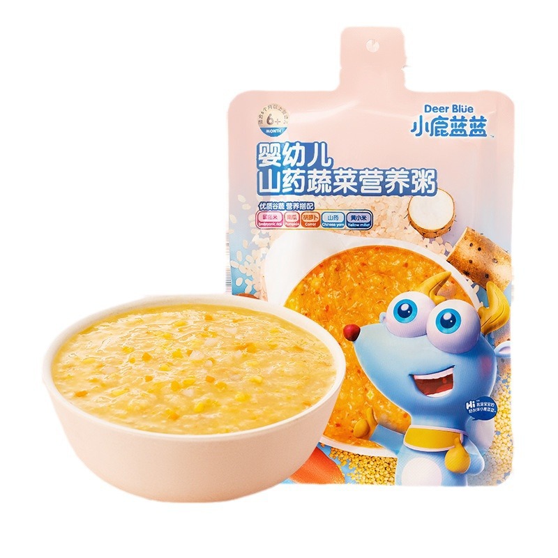 Official flag genuine goods deer blue blue infant nutrition porridge meat fruit and vegetable grains balanced 6 months + baby breakfast complementary porridge