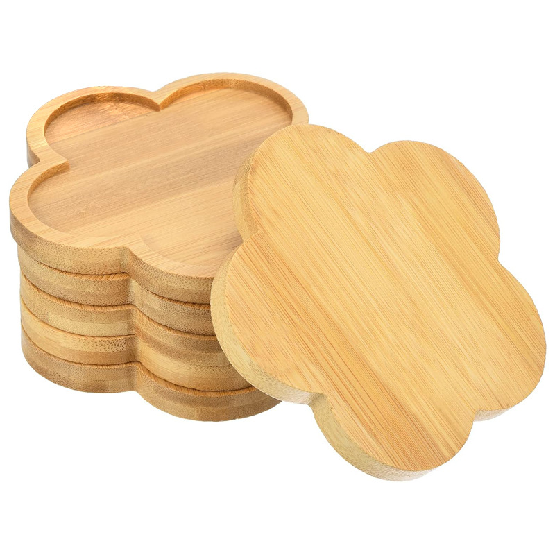 Tea Cup Mat Bamboo Coaster Placemat Flower Pot Cross-border Round Rectangular Shaped Multi-size DIY Bamboo Tray