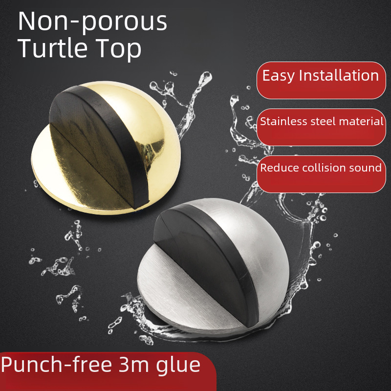 Punch-free Anti-collision Door Stop Household Rubber Toilet Glass Door Stop Door Stop Anti-theft Door Top New No-hole Turtle Top
