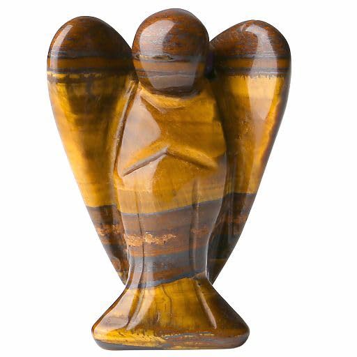 Cross-Border Natural Stone Hot-Selling Carved Gemstone Peace Angel Pocket Guardian Angel Healing Statue Ornaments