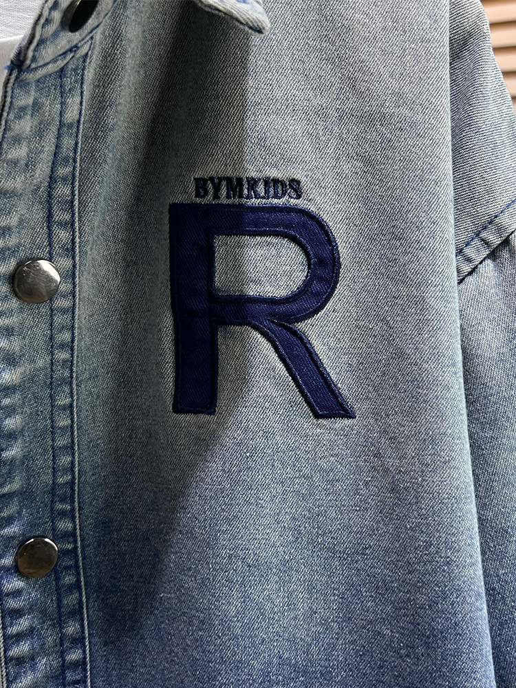 Boys' Spring Denim Shirt Jacket 2025 New Style Tops for Children, Korean Style Shirts for Older Kids, Trendy Outerwear