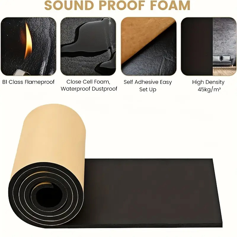 Manbuer Car Silencer Pad Sound Insulation Pad Car Sound Insulation Cotton Car Hood Sound Insulation Adhesive Cross-Border Export