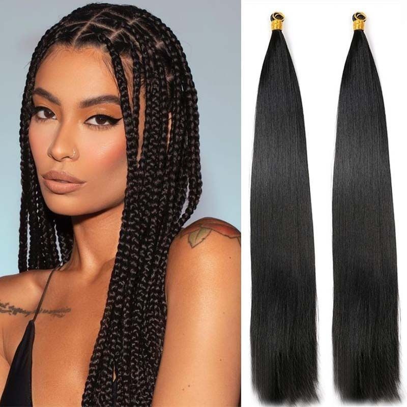 European and American Style Latin American Curly Straight Hair with Simulated Silk Soft Hair Extensions, Upgraded Silky Braids, Wig Braids