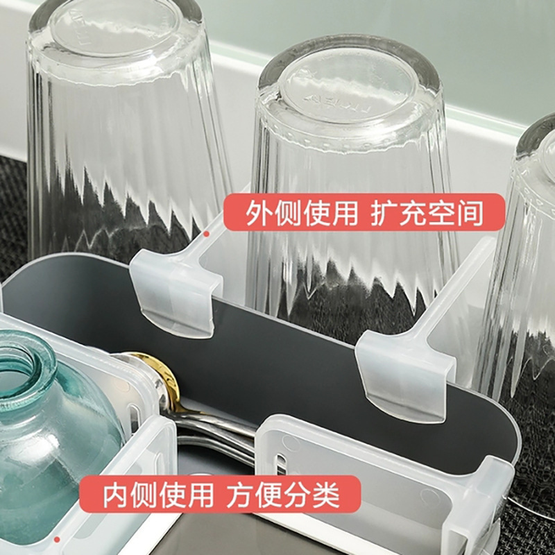 Multi-functional refrigerator partition storage and finishing partition snap-in multi-purpose partition refrigerator partition clip