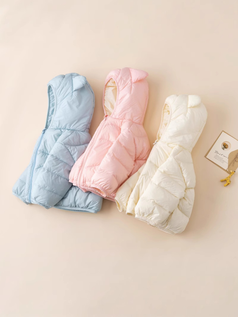 New National Standard 90 down Backpack Kidsren's down Jacket Winter Baby Lightweight Baby Outwear Warm Hooded Style Cute Kidsren's Clothing