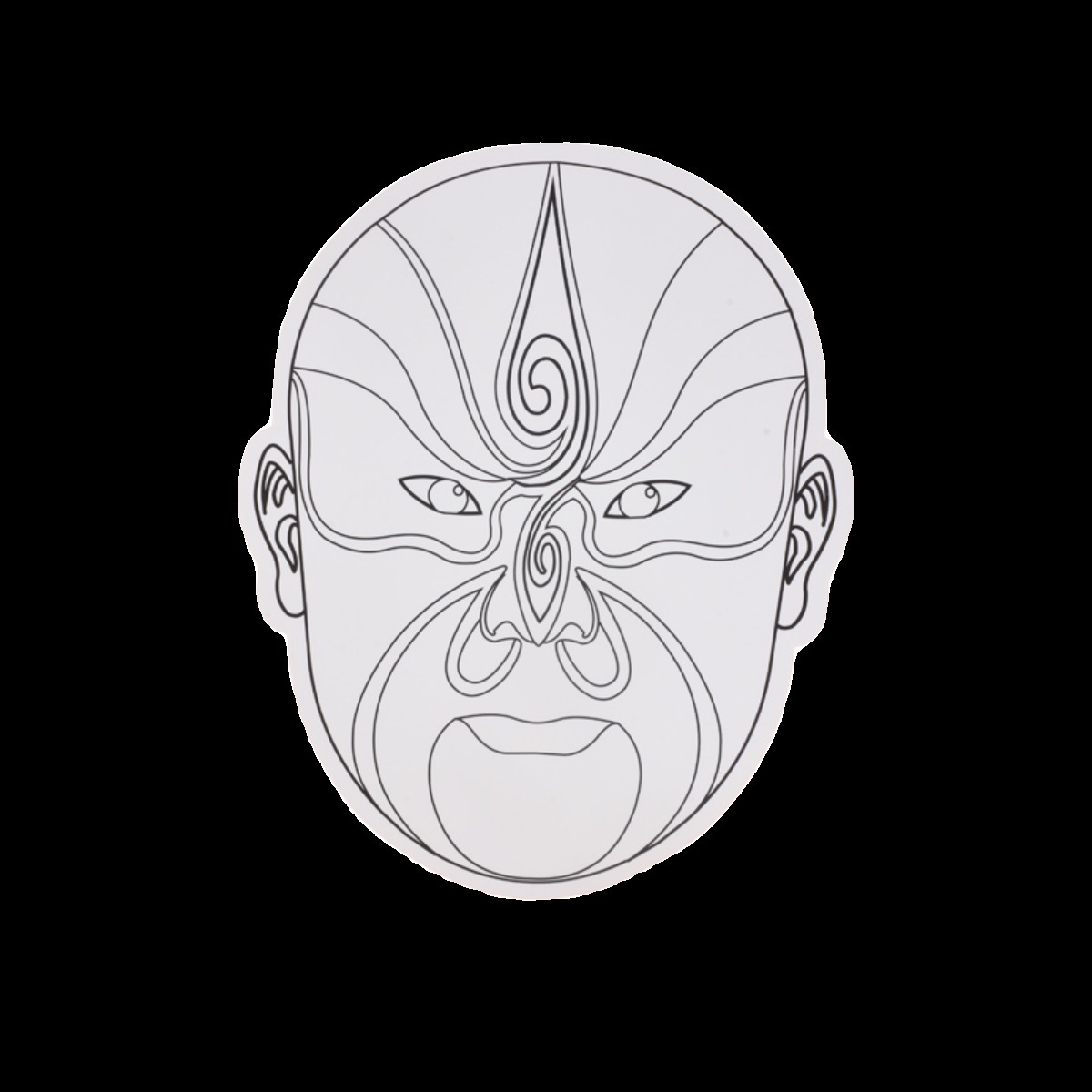 Children's Peking Opera Facial Mask Blank Painting Handmade DIY White Cardboard Paper Line Drafts Graffiti Kindergarten Plane New Year Hand-painted