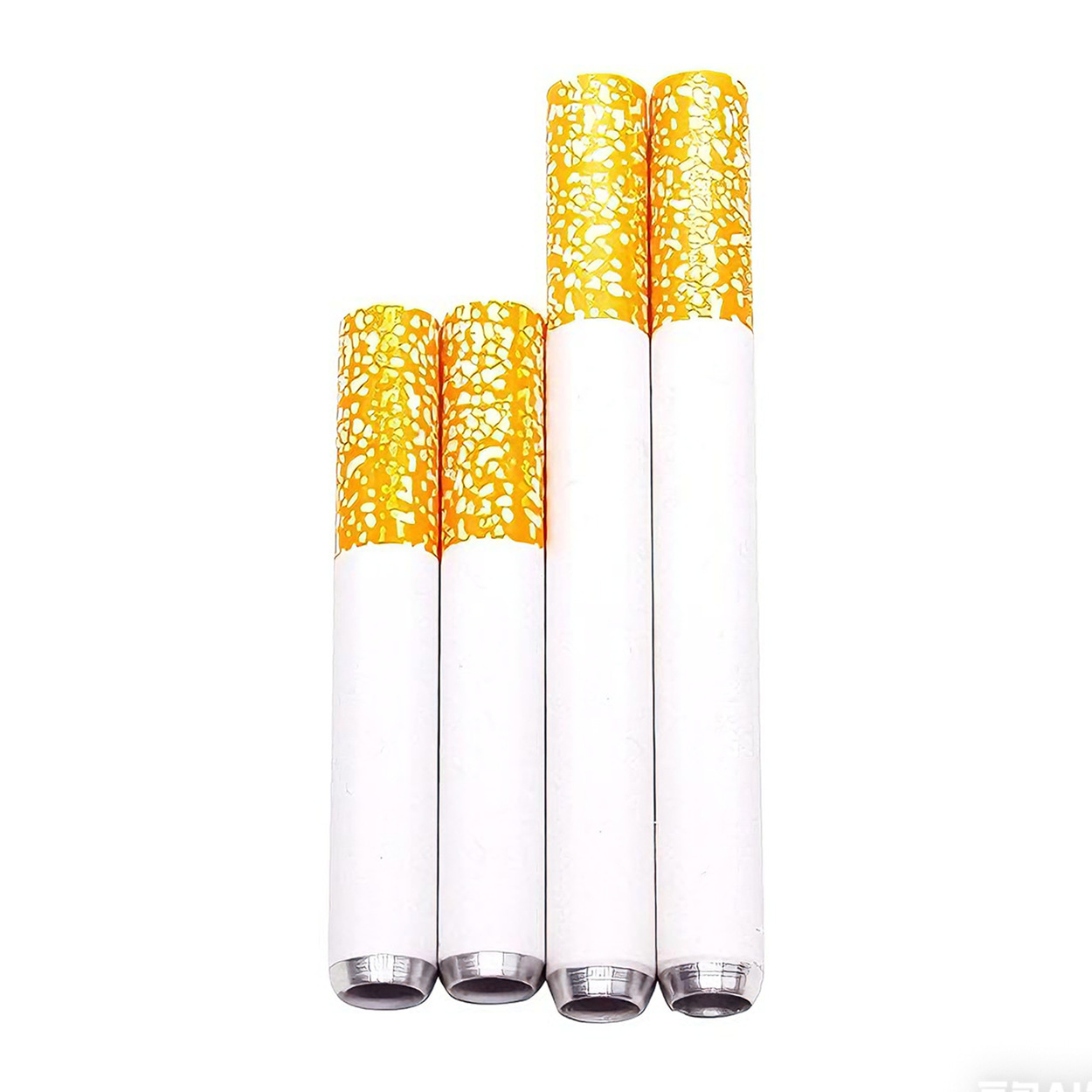 Cross-Border Aluminum Alloy 55Mm78Mm Cigarette-Shaped Pipe Round Snuff Pipe Snuff Pipe