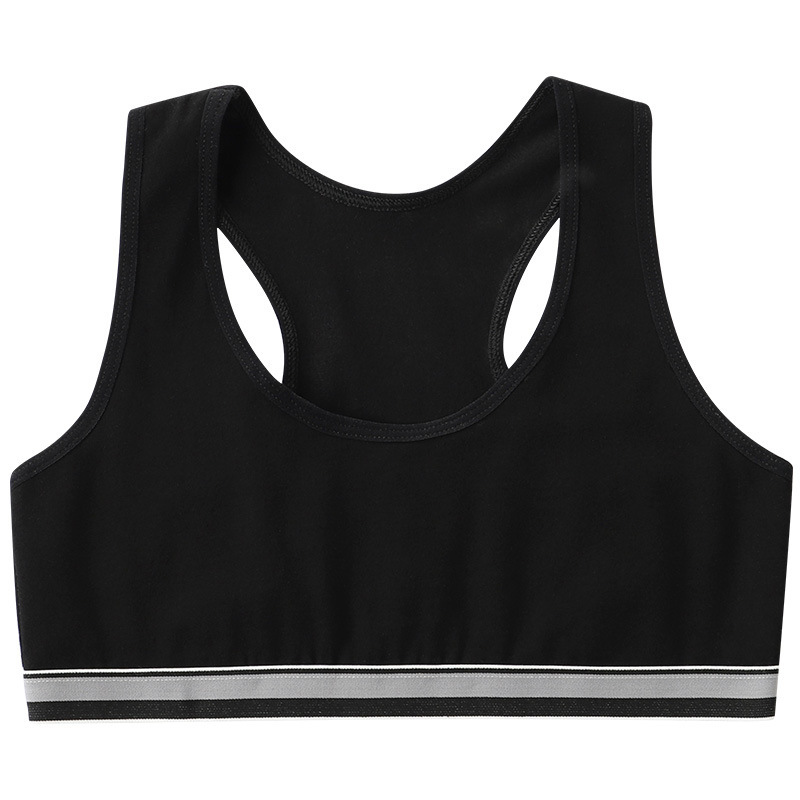 Underwear Female Students Development Period Girls Sports Vest Junior High School Students Pure Cotton Anti-Bump 12-14-16 Years Old Bra