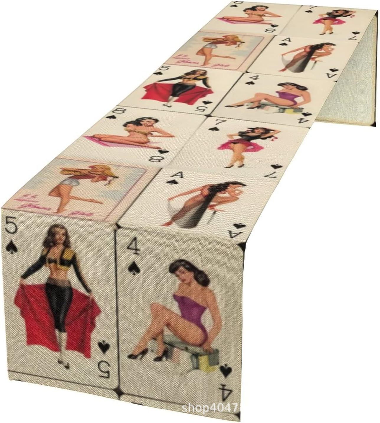 Poker Linen Tablecloth with Pictures, Cross-Border Table Napkin, Party Decoration, Theme Dining Room, Cross-Border Amazon