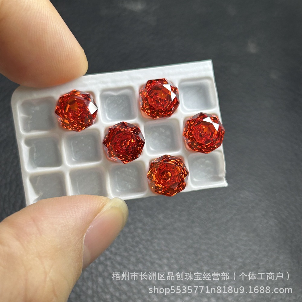 Manufacturer Wholesale Colored Octagonal Millennium Rose-Cut Zircon 4×4--12×12mm High-Carbon Diamond Zirconium Oxide Loose Stones