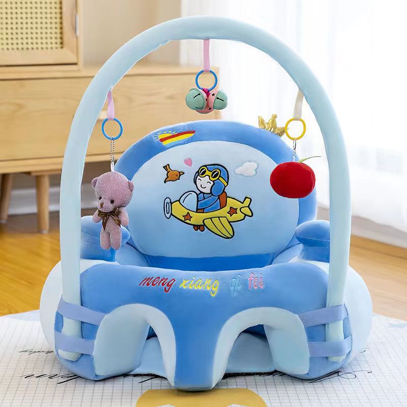 Cartoon New High Backrest Baby Learning Chair Practice Sitting Posture Baby Dining Chair Crystal Super Soft Children's Small Sofa