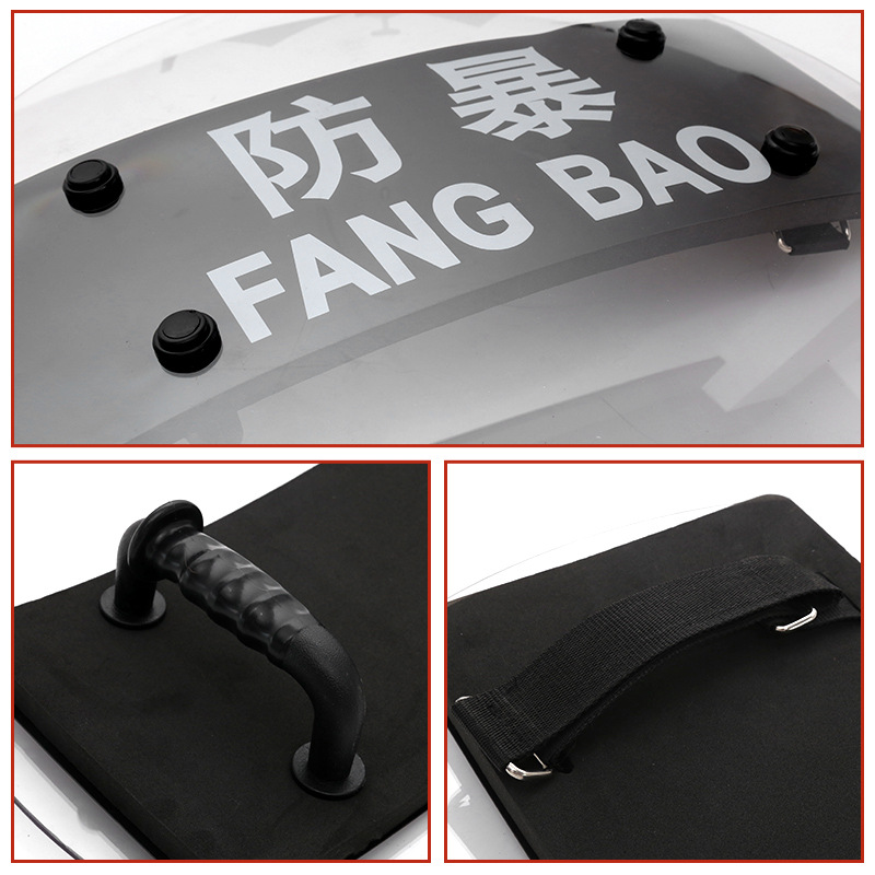 Anti-Riot Shield, Explosion-Proof Handheld Shield, Self-Defense Pc Protective Round Shield, Transparent Square Shield, School Kindergarten Security Equipment