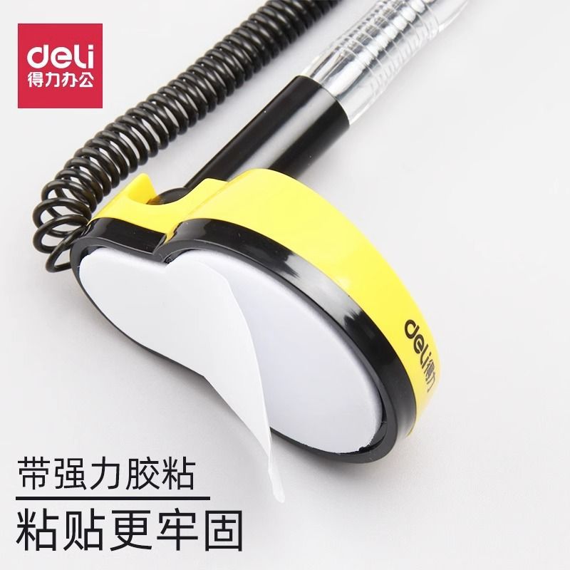 Deli Desktop Fixed Pen Spring Rope Anti-lost Pen Bank Desk Desk Desk Pen with Rope Ballpoint Pen Black Pen