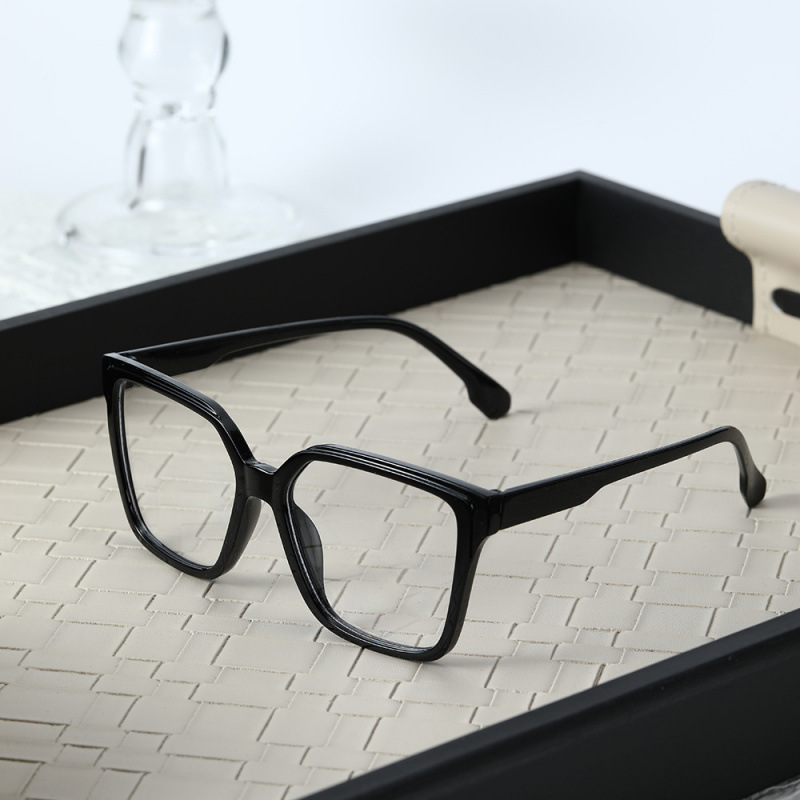 2025 Large Frame Square Glasses Frame Flat Mirror Women's Anti-Blue Light Glasses Plain Face Small Frame Glasses Glasse