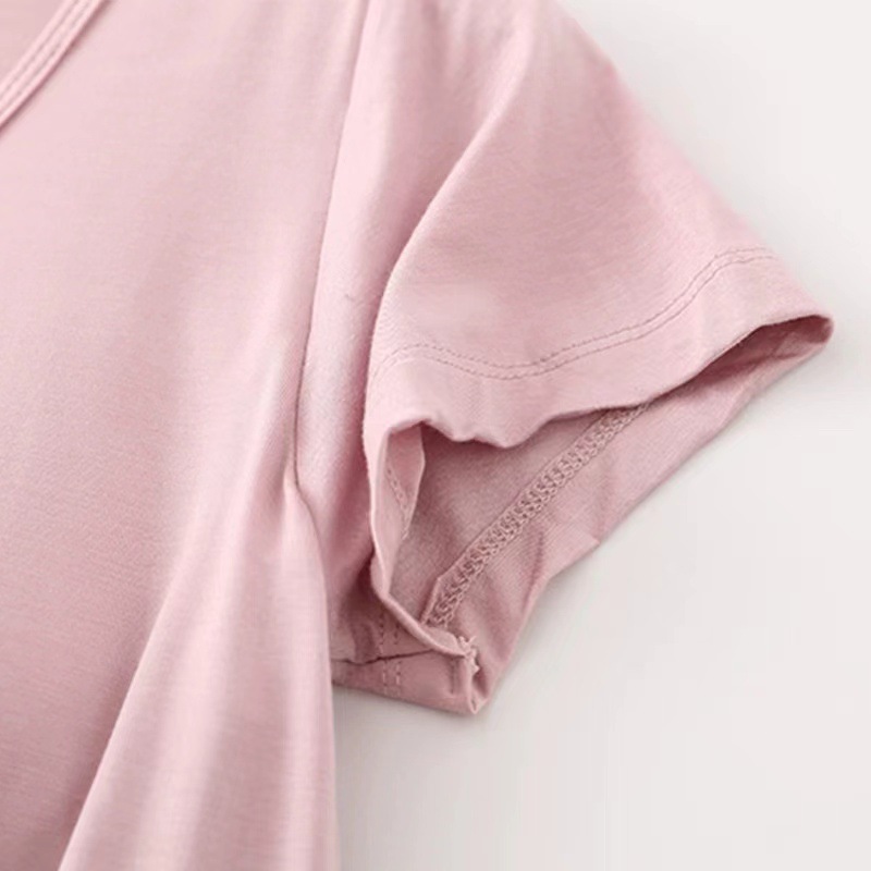 Women's short-sleeved T-shirt with chest pad cup bra integrated wireless bottoming shirt women's bra-free sports yoga underwear