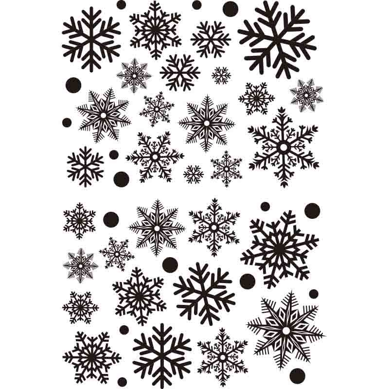 Cross-border wholesale Christmas decorations gold powder snowflake window stickers seamless electrostatic Glass stickers