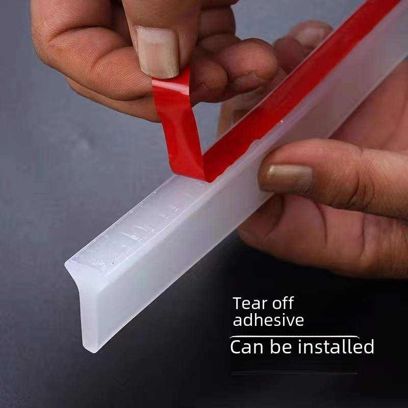 Tpe Solid Self-Adhesive T-Shaped Bendable Water Barrier Strip for Bathroom, Toilet, Shower Room, Water-Blocking Floor Strip