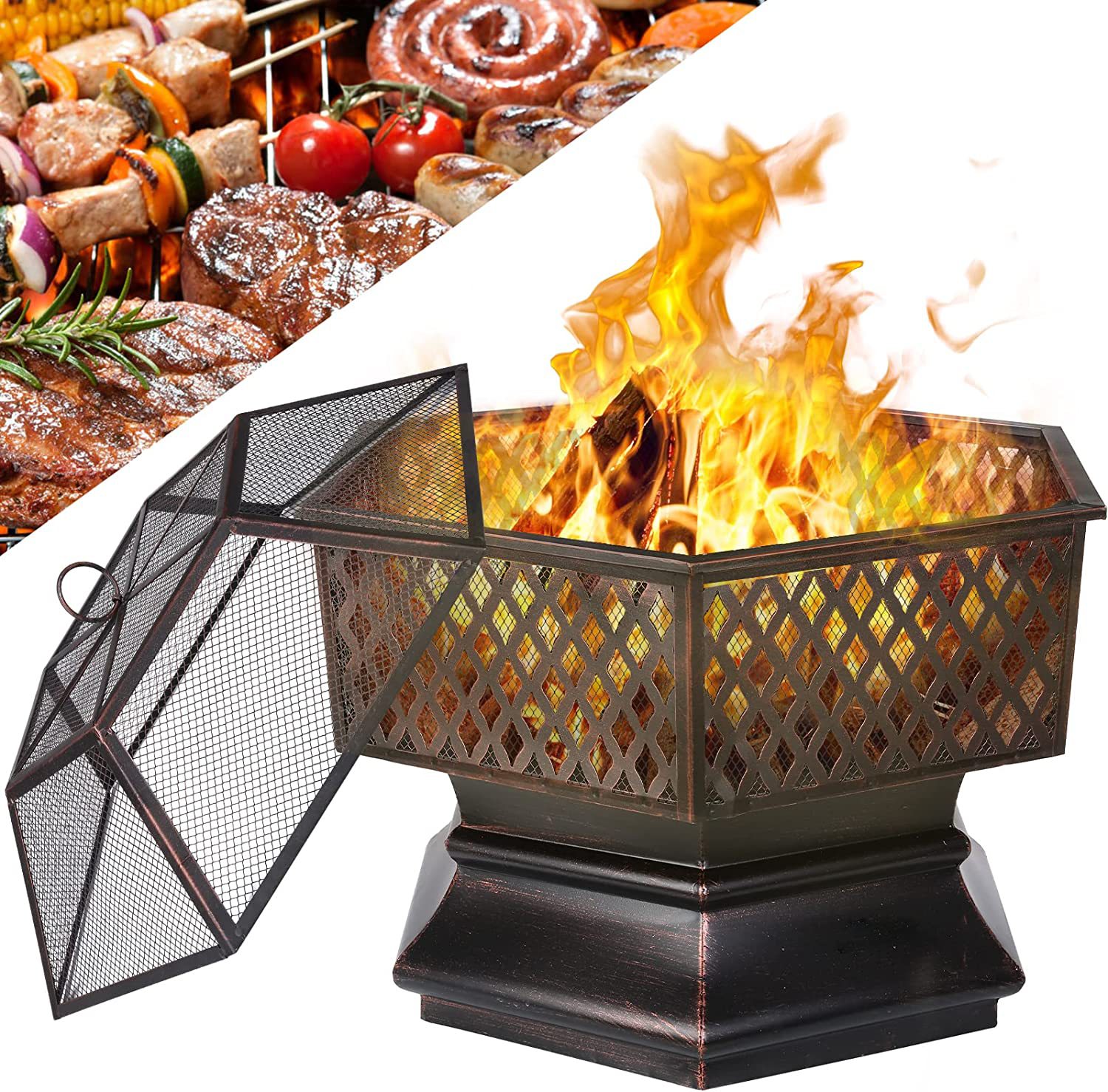 Европейская и американская железная печь для улицы и indoors многофункциональная обогревательная печь для двора, костра, банкета, барбекю, приготовления чая