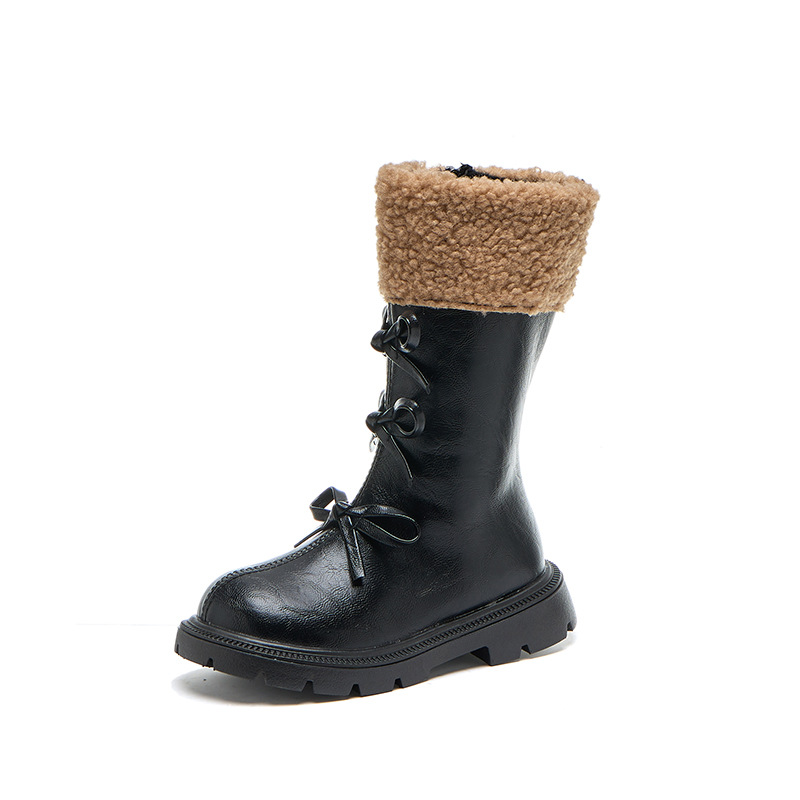 Girls' Boots, No More Than Knee-High, Autumn and Winter High Boots, Catwalk Performance Cotton Boots, Kidsren's Fashion Princess High Boots, Simple