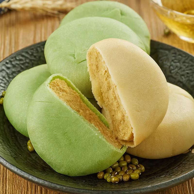 Bibizan Matcha Mung Bean Cake Traditional Old-fashioned Mung Bean Pastry Bread Whole Box Breakfast Craving Snack Snack Food