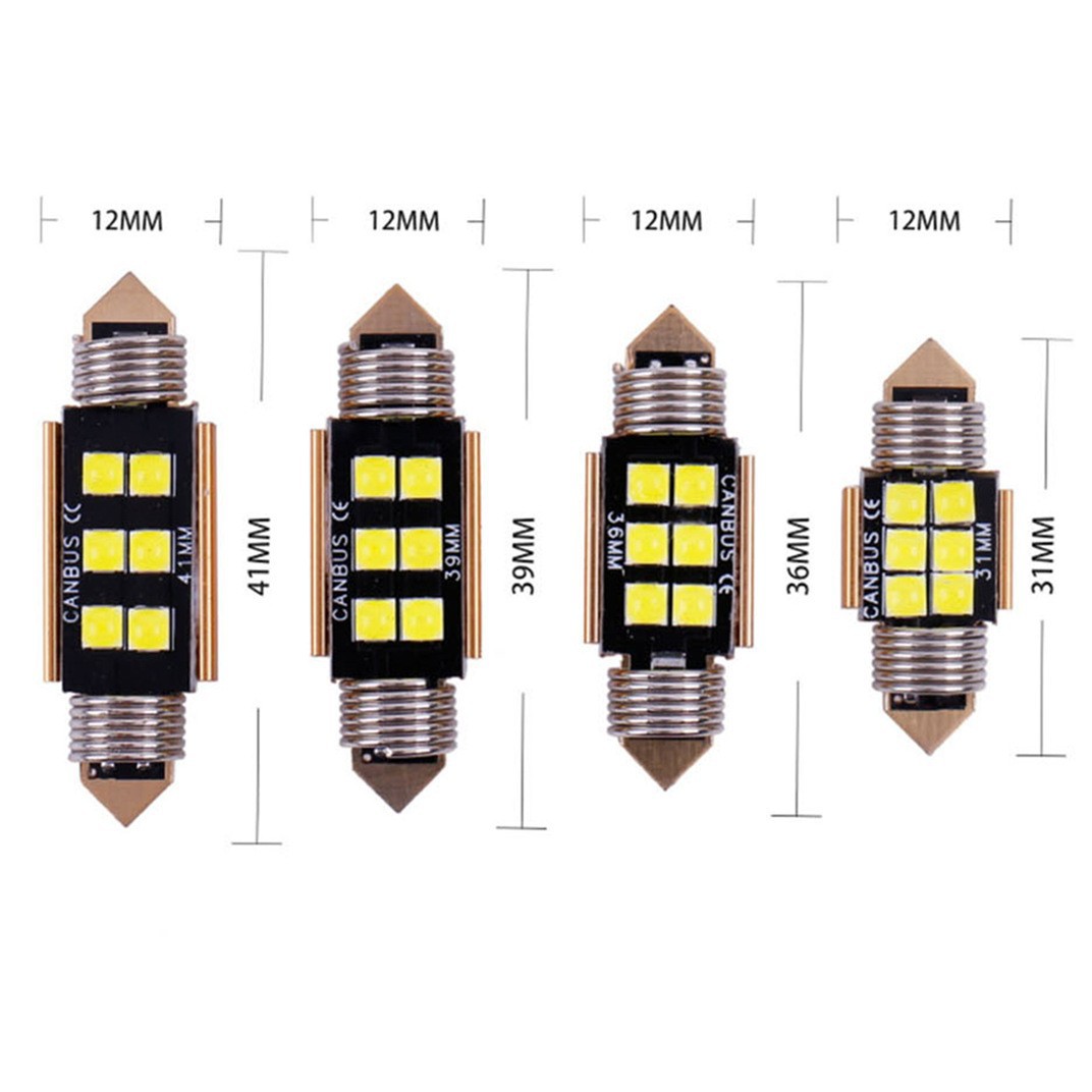New Car Led Dual-Point Light 3030 6Smd Reading Light 31mm 36mm 39mm 41mm License Plate Light