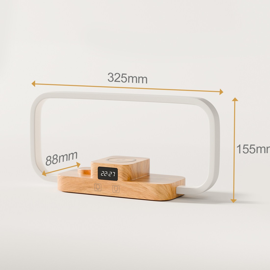 3-in-1 Wireless Charging Led Bedside Lamp with USB Port, Stepless Dimming and Adjustable 5-Color Temperature Desk Lamp