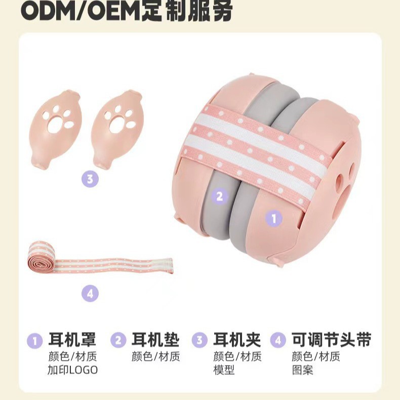 Children's Soundproof Earmuffs for Babies Sleeping, Noise Reduction, Decompression on Airplanes, Head-Mounted Nuclear Magnetic Fireworks Learning