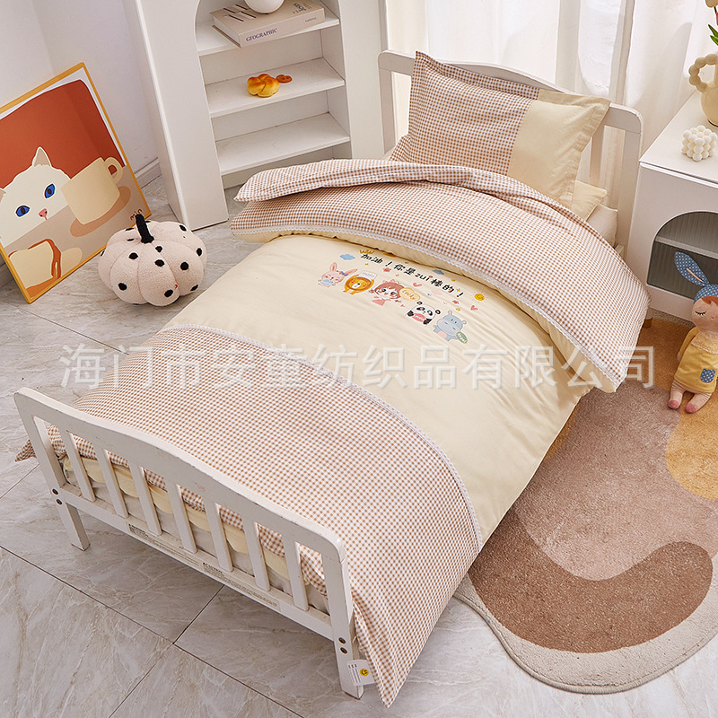 Вышивка на ткани однотонный принт комплект из трех предметов комплект из шести предметов 100% хлопок стиль любви комплект постельного белья для детского сада