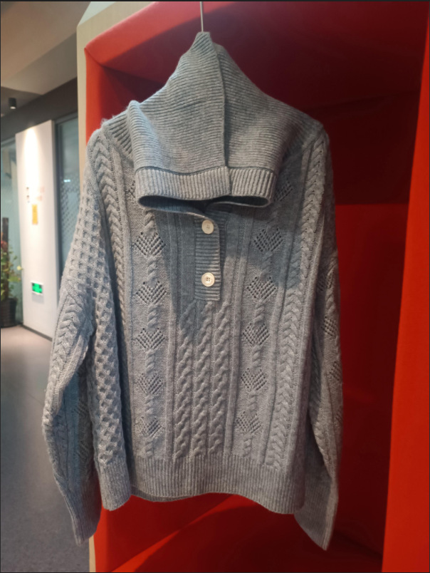 [Customized] Early Autumn New Retro Knitted Thick Needle Pure Handmade Crochet Jacket Sweater Cardigan Factory Small Order