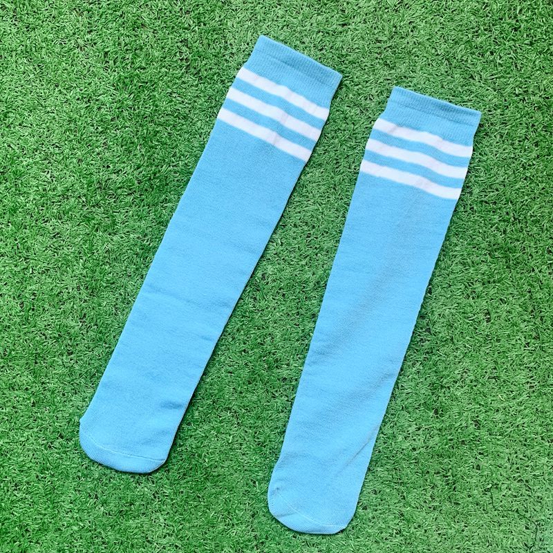 Children's Soccer Socks Students Purple Striped Boys and Girls Cheerleading Dance Performance Shin Socks Sports Socks