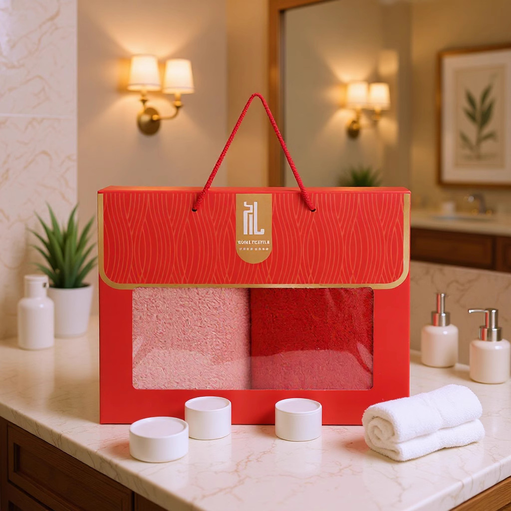 Customized Embroidered Coral Fleece Towel Single Piece Gift Box Gift for Birthdays, Weddings, Employee Benefits, Company Logo, Opening Gifts