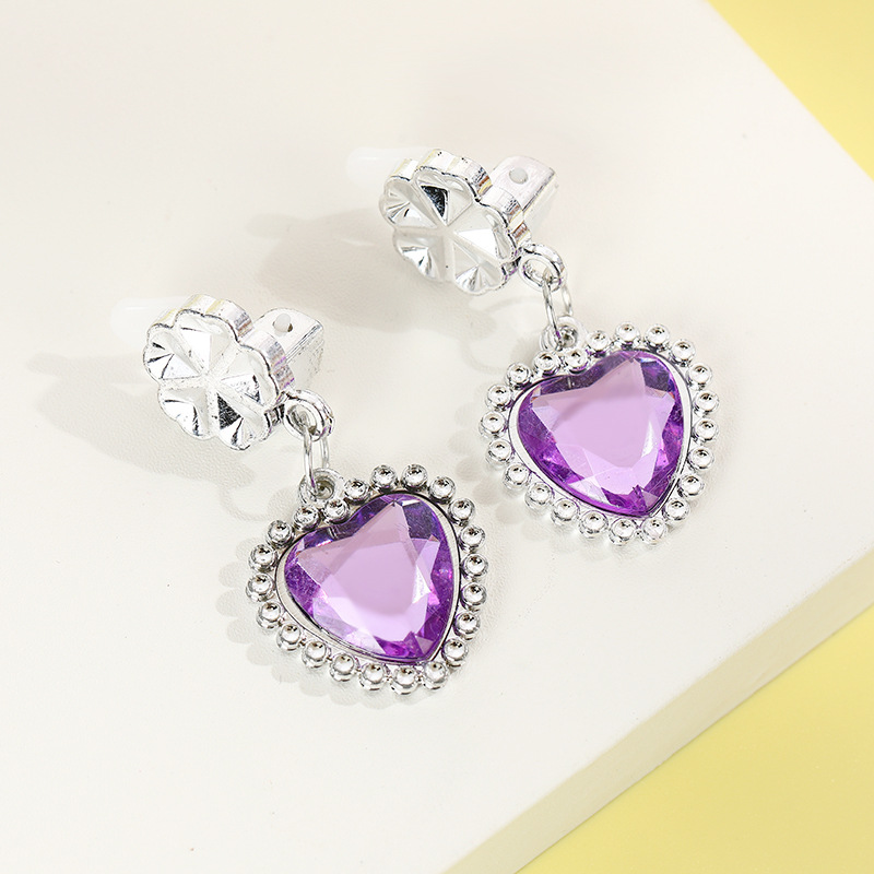 Cross-border children's earrings frozen Diamond-embedded lovely children's ear clip Princess Aisha same style girls' makeup accessories