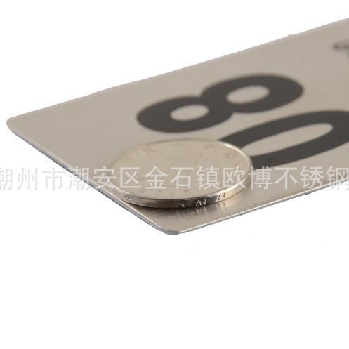 Ordinary Vertical Stainless Steel Double-Sided Digital Plate, Table Number Plate, Table Card, Seat Card, Table Number Plate, Hotel Restaurant