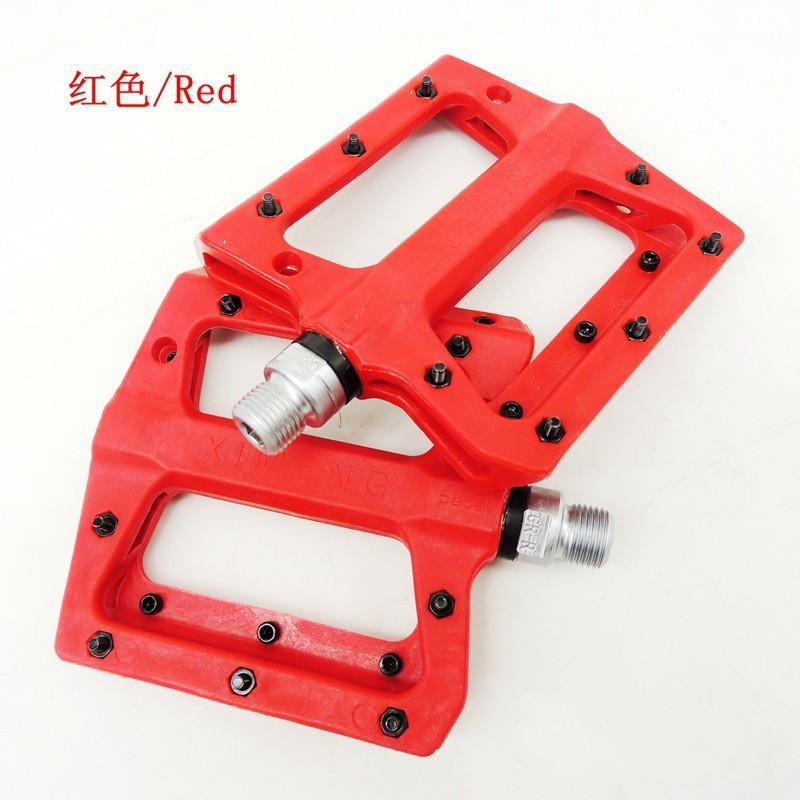 Mountain Bike Bicycle Pedals Nylon Fiber Bearing Pedals Dead Fly Bearing Anti-Slip Pedals for Cycling