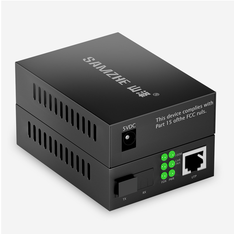 Shanze Gigabit 100m Fiber Optic Transceiver Single-Mode Single Fiber Dual Fiber Photoelectric Converter 3Km Telecom Sc Connected to Efficient