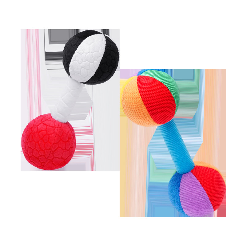 Jollybaby exercise newborn baby grip soothing baby dumbbell fitness barbell rattle toy wholesale