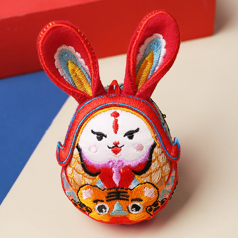Handmade Rabbit Master National Tide Year of the Rabbit Toy Ornaments Pendant Business Intangible Heritage Gift Scenic Spot Mascot Doll Handmade