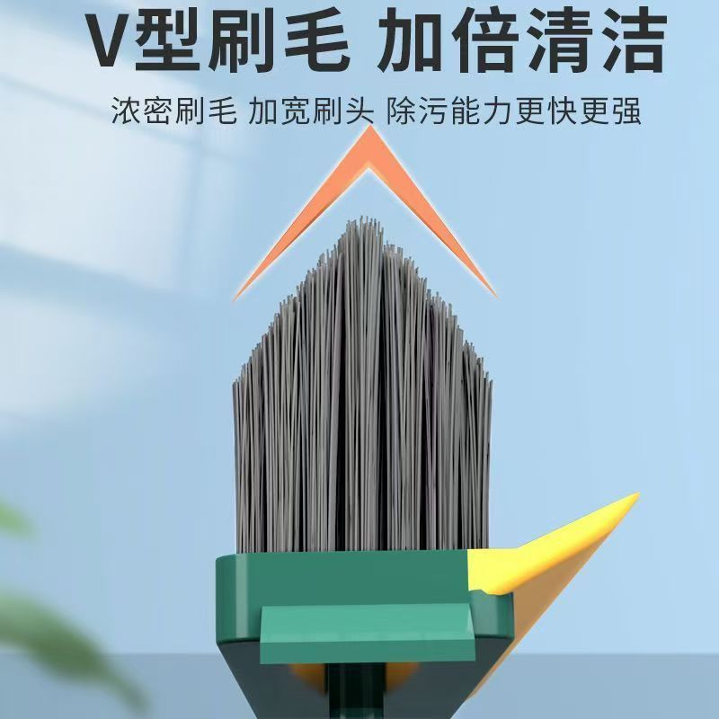 Bathroom Floor Scrubbing Floor Brush Bathroom Floor Seam Brush Tile Long-Handled Hard-Bristled Two-In-One Cleaning Brush