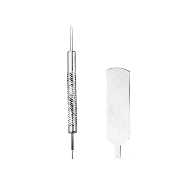 All-Metal Double-Headed Ear File, Watch Repair Tool for Disassembling and Assembling Watch Straps, Stainless Steel Single-Headed Ear File