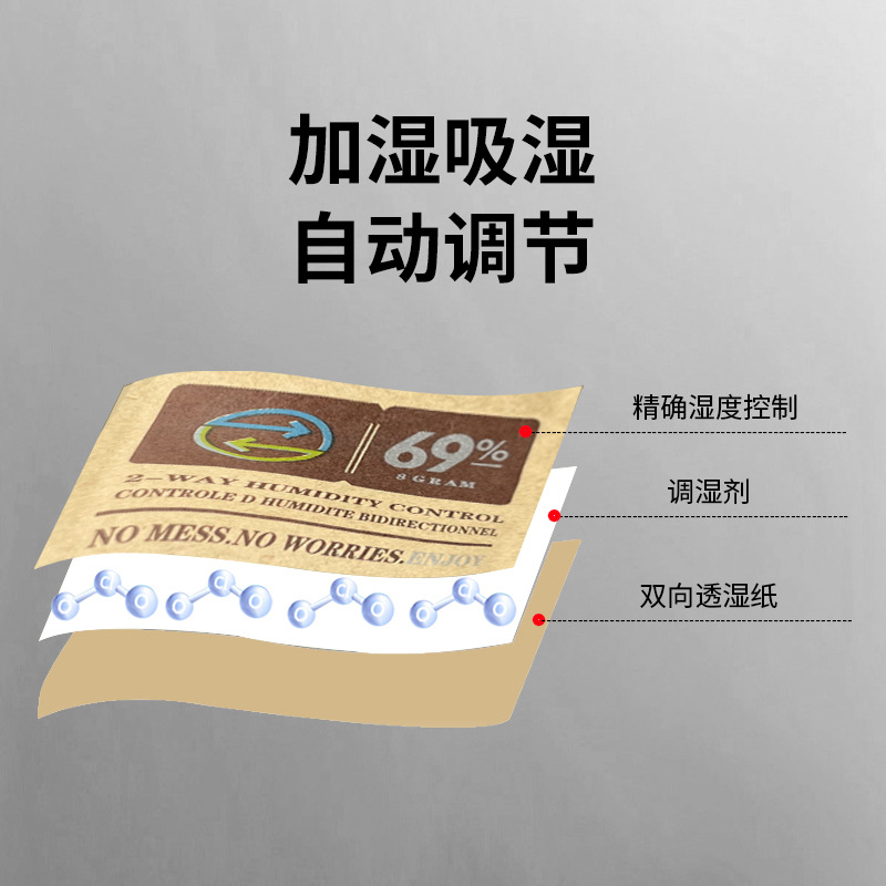 8g Cigar Tobacco Moisturizing Bag Moisturizing Bag Portable Travel Moisturizing Sheet Moisturizing Bag Bidirectional Moisture Control 69 Moisturizing Bag
