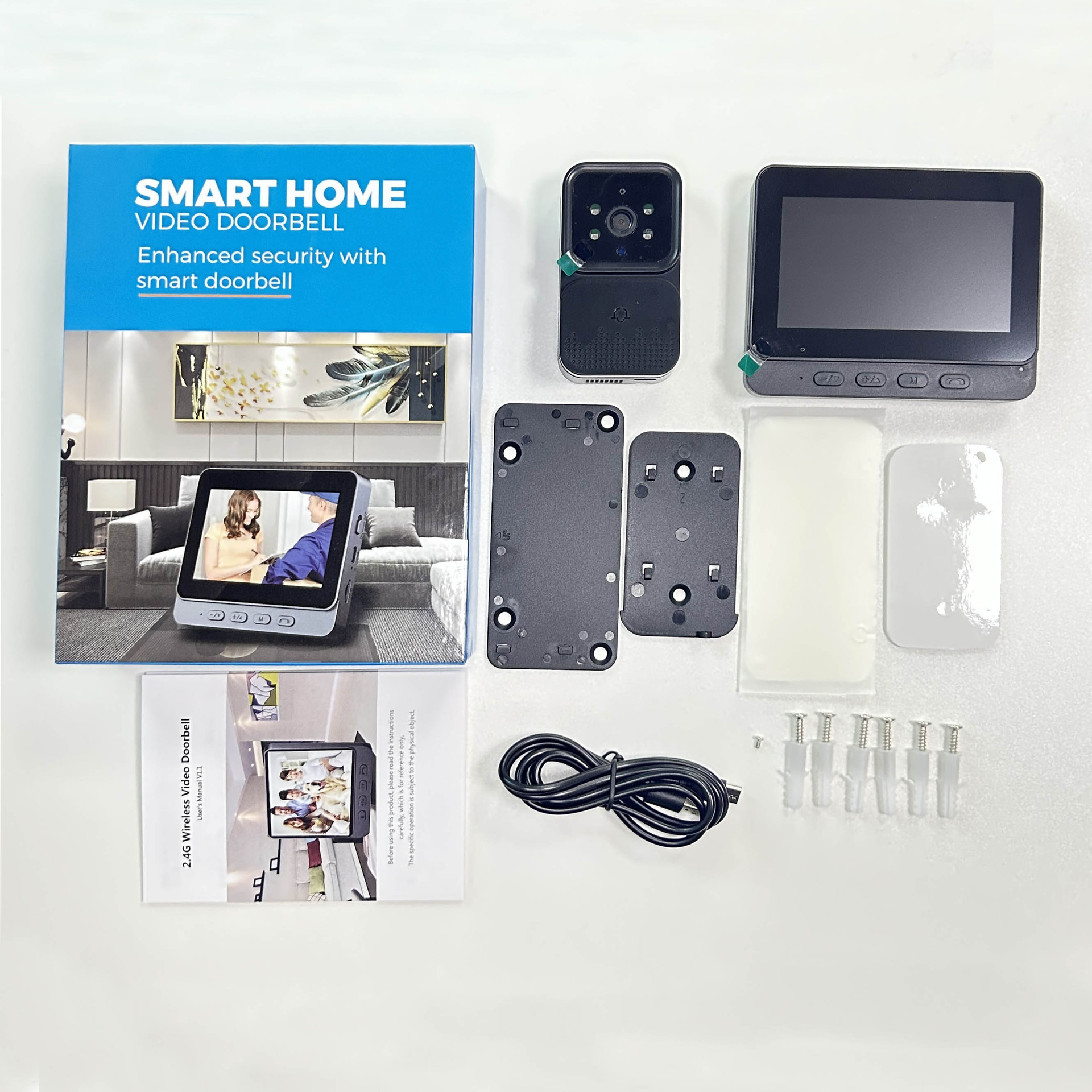 M10 wireless video doorbell home intelligent two-way intercom video surveillance 4.3 inch display low power consumption cat's eye