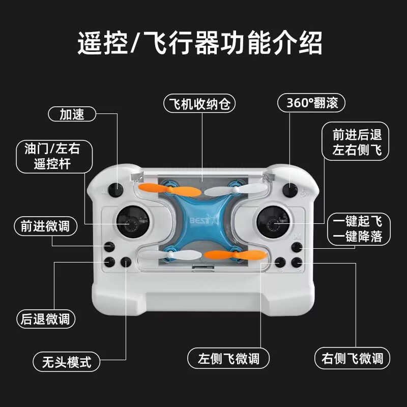 Mini Aircraft Drone Small Pocket Remote Control Aircraft Fixed Height Quadcopter Small Gift Desktop Indoor Flying