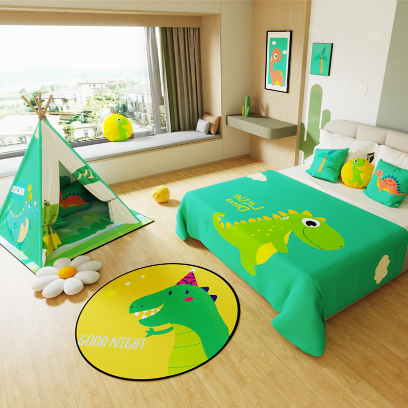 Theme Hotel Children's Parent-Child Room Layout Homestay Hotel Apartment Cartoon Animation Tent Bed Tail Bed Flag Bed Cover